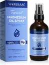 발 (4 fl oz)를 위한 마그네슘 기름, 마그네슘 살포, 100% 순수한 & 유기 자연적인 마그네슘 염화물 기름 유리 병, 발을 위한 화제 마그네슘 살포 기름, 120ml를 사용하게 쉬운