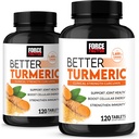 FORCE FACTOR 더 나은 심황 2 팩 합동 지원 보충교재 특징 Black Pepper, 임상 힘 합동 지원, 240의 정제, 백색 포장을 가진 HydroCurc 심황 Curcumin