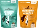 준비 애완 동물 이동! 오메가 3 & 개를위한 알레르기 체스 | Probiotics & Allergy Immune Supplements for Itch & Allergy Relief | Dog Shedding, Skin Allergy, Itch Relief | 90 Chews each
