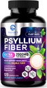 Psyllium Husk 섬유 보충교재 1500mg - Vegan Prebiotic의 매일 소화 건강 & 일정성 지원을 위한 녹는 섬유, 자연적인 Psyllium 분말 모자, 설탕 자유로운, 비 GMO & 글루텐 자유로운 - 120의 캡슐