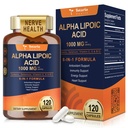 Totaria 알파 Lipoic 산 1000mg - Neuropathy 지원 Nerve 건강, Liver Detox, Antioxidant, Metabolism 및 세포 에너지, 노화 방지를 위한 ALA 보충교재 산화 방지제 - 비 GMO, 글루텐 자유로운, Vegan 안전