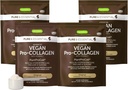 Igennus Vegan 교원질 펩티드 분말은, 글리신으로 강화해, Proline & Hydroxyproline & Cofactor 비타민 C, 비 GMO, 완전한 채식 식물에 근거한 교원질 분말 승압기, 4 x 35 서빙합니다