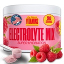 Dr. Price’s Electrolyte Mix | 슈즈프리 히어링 파우더 72+ Trace Minerals | 설탕 없음, 빠른 용해 Electrolytes 분말 패킷 | 라즈베리, 90 서빙