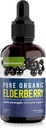 유기 Elderberry Syrup, 30 일 공급, Immune 지원을위한 검은 Elderberry 액체, Sambucus Elderberry Syrup - 아이 & 성인을위한 액체 추출물 드롭 - 추가 강도 (1 팩)
