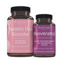 Biotin & Resveratrol, 머리 및 못 성장 보충교재, 120의 캡슐 (60의 서빙) & Resveratrol 500 mg를 가진 예비 영양 Keratin 머리 승압기, 건강한 시효 및 면역 체계를 지원합니다
