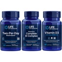 수명 연장 2 일 멀티 비타민, 60 캡슐 | BioActive Complete B-Complex, 60 캡슐 | 비타민 D3 125 mcg (5000 IU), 60 softgel | 뼈 및 면역 건강, 에너지 및 물질 대사 지원