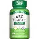 자연의 진실 성인 ABC 남자와 여자를 위한 완전한 Multivitamin | 100개의 모자 | Non-GMO & 글루텐 무료
