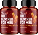 남자를 위한 DHT 차단제 | 머리 성장 보충교재는 톱 Palmetto & Biotin를 가진 - 머리 성장 비타민 - 머리 재성장 - 자연적인 탈모 보충교재 액체 채워진 - 번식 초본 혼합 (180의 캡슐)