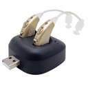 디지털 보청기 - 충전식 BTE 개인 사운드 앰프 쌍 USB 독 - 프리미엄 골드 이어 사운드 앰프 - NewEar