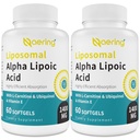 Liposomal 알파 Lipoic 산 1400mg Softgels, L Carnitine 1000mg를 가진 ALA 보충교재, Ubiquinol (Active CoQ10) 100mg와 비타민 E 10mg의 산화 방지제, Nerve, 에너지 120 Softgels를 위한 알파 Lipoic 산