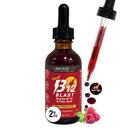 Bricker Labs B-12 폭발 액체 비타민 B12 및 Folic 산 보충교재, 지원 에너지 생산, 자연적인 나무 딸기 풍미에 있는 중대한 Tasting 액체 비타민 B12 규정식 보충교재, 2개 fl oz 병