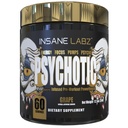 Insane Labz Psychotic Gold, 높은 Stimulant Pre 운동 분말, Extreme Lasting Energy, Beta Alanine, DMAE Bitartrate, NO Booster (60 서빙, 포도)와 펌프 및 내구시간