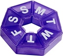 EZY DOSE 주간 알약 조직자, 약 상자 및 비타민 플래너, 여행 알약 플래너, 휴대용 저장, 7 Sided, 자주색, BPA는 해방합니다