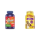플린트 스톤 비타민 Chewable Kids Vitamins, Multivitamin & L'il Critters Fiber Daily Gummy Supplement for Kids, 소화 지원, 베리 및 레몬 맛, 90 구미