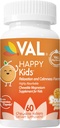 VAL Kids Magnesium | 캘름 + 포커스 포뮬러 | 100mg Mg (그리스, 시트레이트, 타우레이트) + B6, D3, C | 슈가프리, 비 GMO | 펀 치블릿 | 오렌지 맛 | 60 Ct