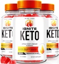 rize 실험실 (3개의 Ignite Keto ACV Gummies의 포장, 진보된 체중 감소를 위한, Keto Ignite 보충교재 (180의 Gummies)