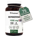 PRISTINE'S Berberine 보충 캡슐 - 1000 MG 75 일 공급 150 캡슐 - 심장, & Immunity 건강 지원 산화 방지제 - 소화 Tract & 건강한 Gut Flora 지원