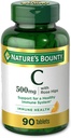 Nature's Bounty Vitamin C, 건강한 면역 체계, Rosehips, 90 Chewable 정제를 가진 500 mg 비타민 C를 위한 지원
