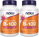 이제 보충제, 비타민 B-100, 지속 방출, 에너지 생산 *, 신경 시스템 건강 *, 100 정제 (팩 2)