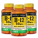 Mason 자연적인 비타민 B12 칼슘을 가진 50 mcg, 300의 일 공급, 자연 에너지 수준, 100개의 정제 (포장 3)를 지원하는 규정식 보충교재