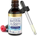 Carlyle Liquid Biotin 10000mcg | 2 oz | 추가 강도 드롭 | 채식주의, 비 GMO, 글루텐 무료 보충