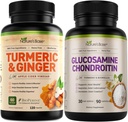자연의 기초 심황 & 생강 120 ct + 글루코사민 Chondroitin 90 ct