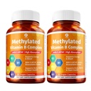 1 바디 비타민 B 복합 트윈 팩 - 5-MTHF Folate B1, B2, B5, B6, 메틸 B12, Niacin, Biotin - 60 캡슐 각각