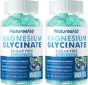 마그네슘 글리세린 Gummies 1000mg - 비타민 D, B6, Calm Mood & Sleep Support - 120 Blueberry Gummies -2 팩을 가진 설탕 무료 마그네슘 칼륨 보충교재