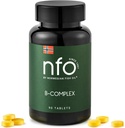 NFO 비타민 B 복합체 [90 정제] 쉽게 접근 가능한 형태로 그룹 B의 Multivitamins의 노르웨이 천연 고 복용량 복합체 : B1, B2, B3, B5, B6, B9, B12 노르웨이