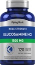 배관 바위 글루코사민 HCL 1500mg | 120의 모자 | 메가 힘 | 비 GMO & 글루텐 자유로운 보충교재