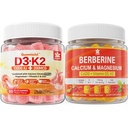 설탕 자유로운 비타민 D3 K2 칼슘을 가진 Gummies, 마그네슘 구연산염, 비타민 C + Berberine 보충교재 Gummies, Liposomal Berberine & Berberine HCI와 더불어, 칼슘, 마그네슘