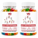 VITA GLOBE Kids Complete Multivitamin Gummies - 비타민 A, C, D, E, B6 및 B12 | 일일 면역, 성장 및 웰빙 지원 | 아이들을위한 훌륭한 촉촉한 채플 - 120 개 (팩 2)
