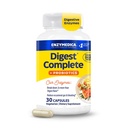 Enzymedica, Digest Complete + Probiotics, 캡슐 당 400 백만 CFU 활성 문화가있는 Gentle Digestive Enzymes, 30 캡슐