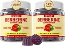 NEVISS Berberine 보충교재 1500mg의 3G Prebiotic 섬유, B1 B3 B6, 여자와 남자를 위한 설탕 자유로운 Berberine HCL Gummies를 가진 AMPK 활성제 - 소화, 2pack 120 Cts를 지원합니다