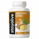 STAY ALIVE 순수한 생강 뿌리 캡슐 1000mg의 5% 글리세롤, 120의 알약, 여분 힘 뿌리 분말, Vegan, 비 GMO 및 글루텐 자유로운 생강 보충교재를 가진 10:1 추출물 분말