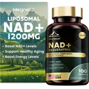 Liposomal의 NAD+ Trans Resveratrol을 가진 보충교재 1200mg - Boost NAD+ 수준, 에너지 및 노화 방지 지원 - Vegan, 100 Softgels