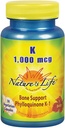 자연의 생명 비타민 K 1000mcg | Phylloquinone K-1 보충교재, 건강한 뼈 & 심혈관 지원 | 50CT