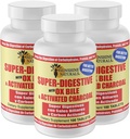 Sunshine Naturals Super Digestive 보충. Ox Bile & Digestive Support, Bloating Relief, Gut Cleanse, Nutrient Absorption 및 전반적인 Wellness를 위한 활성화된 Charcoal. 100개의 정제. 3 팩