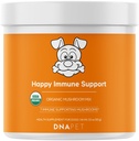행복한 Immunity USDA는 개, 유기 Cordyceps Shiitake Reishi, Vegan 버섯 혼합 분말 Canine 보충교재, 진보된 버섯 혼합, 비 GMO, 3.5 oz를 위한 유기 버섯 복합체를 증명했습니다