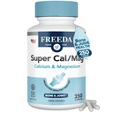 Freeda Super Cal/Mag – Kosher Vegan Bone Health Supplement – Bone Strength, Nerve Function & Muscle Relaxation 지원 – 채식 칼슘 마그네슘 캡슐 – 제 3 자 테스트 – 250 캡슐