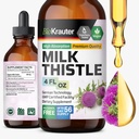 BIO KRAUTER® 우유 엉겅퀴 보충 & 해독 - 액체 우유 이틀 추출물은 소화 지원 4 Fl.Oz를 위한 Silymarin를 포함합니다 - 알콜 & 설탕 자유로운, 공급의 56 일
