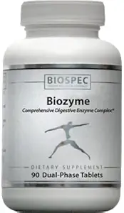 BIOZYME: 완전한 높은 힘 소화 효소 Complex- 이중 단계 정제 방출 베타인 HCl, Pepsin, Bromelain 및 Papain은 위, 그리고 Pancreatin, Trypsin, Chymotrypsin 및 최대 효율성을 위한 duodenal 지역에 있는 Ox Bile를 풀어 놓습니다. 90의 이중 단계 정제
