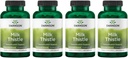 Swanson Milk Thistle (Standardized) - 초본 간병 지원 보충교재 w/80% Silymarin - 전반적인 건강 & 웰빙을 유지하기 위하여 돕는 자연적인 공식 - (120의 캡슐) (4 팩)