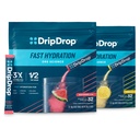 DripDrop Hydration - 전자 분말 패킷 - 수박 & 레몬 번들 - 64 개