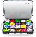 Fullicon Extra Large Pill 주최자는 방습 디자인, 20의 Compartment를 가진 여행 엄청나게 큰 알약 상자, 3개의 Secured 버클을 가진 비타민을 위한 보충교재 조직자 (검정)