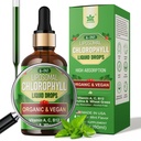 여성 & 남자를 위한 유기 Chlorophyll 액체 하락 Liposomal, 6에서 1 녹색 Superfood Vegan Chlorophyll w/Spirulina, Wheat 잔디, 내부 Deodorant*, 에너지, 소화, 1Packs/2 Fl Oz