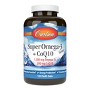 Carlson - 최고 Omega-3 주옥 + CoQ10, 1200 mg Omega-3s 200 mg CoQ10의 순환 기능, 에너지 생산 & 순환 지원, 120 Softgels