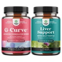 G-Curve Butt & Breast 증진 알약의 번들 Saw Palmetto Extract Horny Goat Weed and Liver Cleanse Detox & Repair - Dandelion Root Choline Beetroot & Artichoke Extract와 우유 이틀