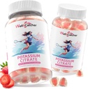 성인 남자 여자를 위한 칼륨 구연산염 Gummies - 높은 칼륨 보충교재 500 MG 설탕 자유로운 지원 Electrolyte 균형 다리 크림 Vegan 비 GMO 유기 Strawberry 풍미 2 팩