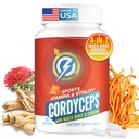 Cordyceps 버섯 캡슐 - Cordyceps Militaris, Maca 뿌리, Ginseng, Rhodiola, Endurance, Stamina, Athletic 성능, 60 캡슐에 대한 버섯 보충